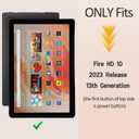 MENZO Case for Fire HD 10 (Only 13th Gen, 2023 Release) Bracket Design, Layer Duty Shockproof Rugged Case with Kickstand, Black+Teal