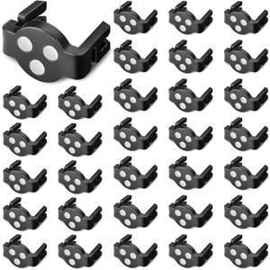 30 Pieces C9 Magnetic Christmas Light Clips Magnet Christmas Socket Clips Hooks for Sockets Roof Gutters Outside Patio Holiday Lighting (Black)