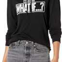 Marvel Black and White Women's Long Sleeve Cowl Neck Pullover, X-Small
