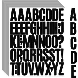 Bemeol 1872 Pieces Letter Stickers 36 Sheets 2 Inch Alphabet Letter Stickers Vinyl Self Adhesive Sticker Letters for Bulletin Board Home Classroom Mailbox Decor(Black)