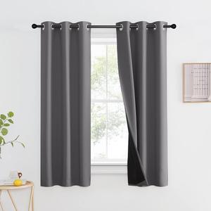SABALANICA 2 Panels 100% Blackout Curtains, Lightweight Thermal Insulated Grommet Drapes for Bedroom Living Room, Light Blocking Window Treatment, Pack of 2, 37x54 Inches, Charcoal Grey