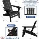 Folding Adirondack Chairs with Cup Holder, Adjustable Reclining Back Chair, 1 Pack