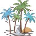 OYEFLY Metal Tropical Beach Wall Art,Outdoor Beach Bathroom Decor (style 1)