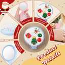Vesici 12 Pcs Christmas DIY Mini Hair Brush with Mirror Cute Folding Hairbrush with Resin Christmas Tree Santa Candy Cane Bow Decor for Decorate Your Own Mirror Party Activity DIY Creative Craft
