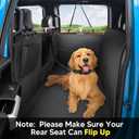Floor Dog Hammock for Truck with Flip Up Seats, Crossbar Design Seat Cover for Back Seat Crew Cab, F150 Truck Pet Cover Back Seat (Dog Leash Included)