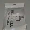 Metallic Silver 'Ring Bell For Service' Sign with Bell Icon - Aluminium Self-Adhesive Peel and Stick Hospitality Signage for Hotels and Restaurants - Easy Install Customer Service Reception Desk Sign