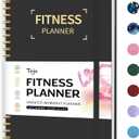 Fitness Workout Journal for Women & Men, A5(5.5" x 8.2") Workout Log Book Planner for Tracking, Progress, and Achieving Your Wellness Goals-Black