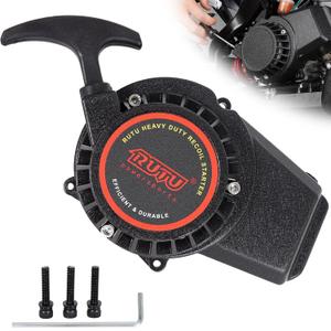 RUTU Pull Start Fit 50cc Moto,Thicken Aluminum Alloy Recoil Starter for 2 Stroke Engine 49cc 47cc Pocket Dirt Bike Kids Pit Bike,Black