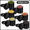 Meanplan 12 Pcs Tea Tin Canister with Airtight Double Lids Round Tin Can Box Small Kitchen Tea Canister Loose Leaf Storage Containers for Loose Bags Coffee Sugar Candy Spices(Black,8 oz)