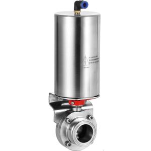 1.5" SUS304 Tri Clamp Sanitary Single Action Dust Butterfly Valve with Single Acting Pneumatic Actuator