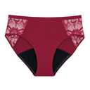 Thinx Ultra-Soft Period Underwear, Brief-Style Leakproof Underwear for Women, Holds Up to 12 Regular Tampons*, Period Panties, Reusable, Comfortable, & Flexible, Maritime with Lace, L