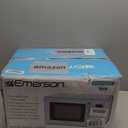 Emerson MWR7020BL Retro Compact Countertop Microwave Oven with Button Control, LED Display, 700W 5 Power Levels, 8 Auto Menus, Glass Turntable and Child Safe Lock, 0.7, Thunderbird Blue