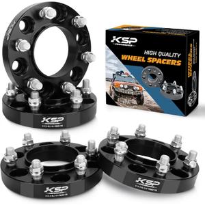 KSP 6x5.5 1inch Wheel Spacers Fit for 2024+ Tacoma, 1" 6x139.7 Wheel Spacers with 14x1.5 Studs 95.2mm Hub Bore Compatible with 2022+ Tundra, 2023+ Sequoia Wheel Adapters 4PCS