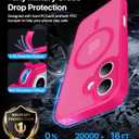 Magnetic Shockproof for iPhone 17 Case,[Full Camera Protection][Compatible with Magsafe][Non-Slip][Mil-Grade Protection] Slim Anti-Yellowing Translucent Matte Phone Case for iPhone 17,Hot Pink