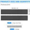 2pcs Door Kick Plate, 6 x 34 Inches Aluminum Kick Plate Door Plate, 2 mm Thickness, for Exterior Front Door or Back Door, Black
