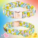 Elegant little tail Dog Collar- Cute Duck Dog Collar with Bow for Large Dogs, Female or Male Adjustable Cotton Summer Pet Bow Holiday Puppy Collar for Small Medium Large Dogs (Large (Pack of 1))