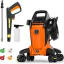 Electric Pressure Washer 4000 PSI 2.8 GPM Power Washer Telescopic Handle and Anti Tipping Technology Pressure Washer with 24FT Pressure Hose and Foam Cannon for Home Car Garden Patio Fence