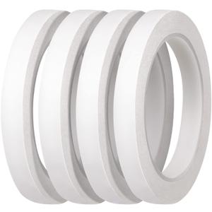 Thin Double Sided Tape for Craft,Card Making,Gift,Scrapbooking and Office School Stationery Supplies,Tear-by-Hand, Paper Backing (4Rolls,1/2 Inch x 32 Yards Per Roll)
