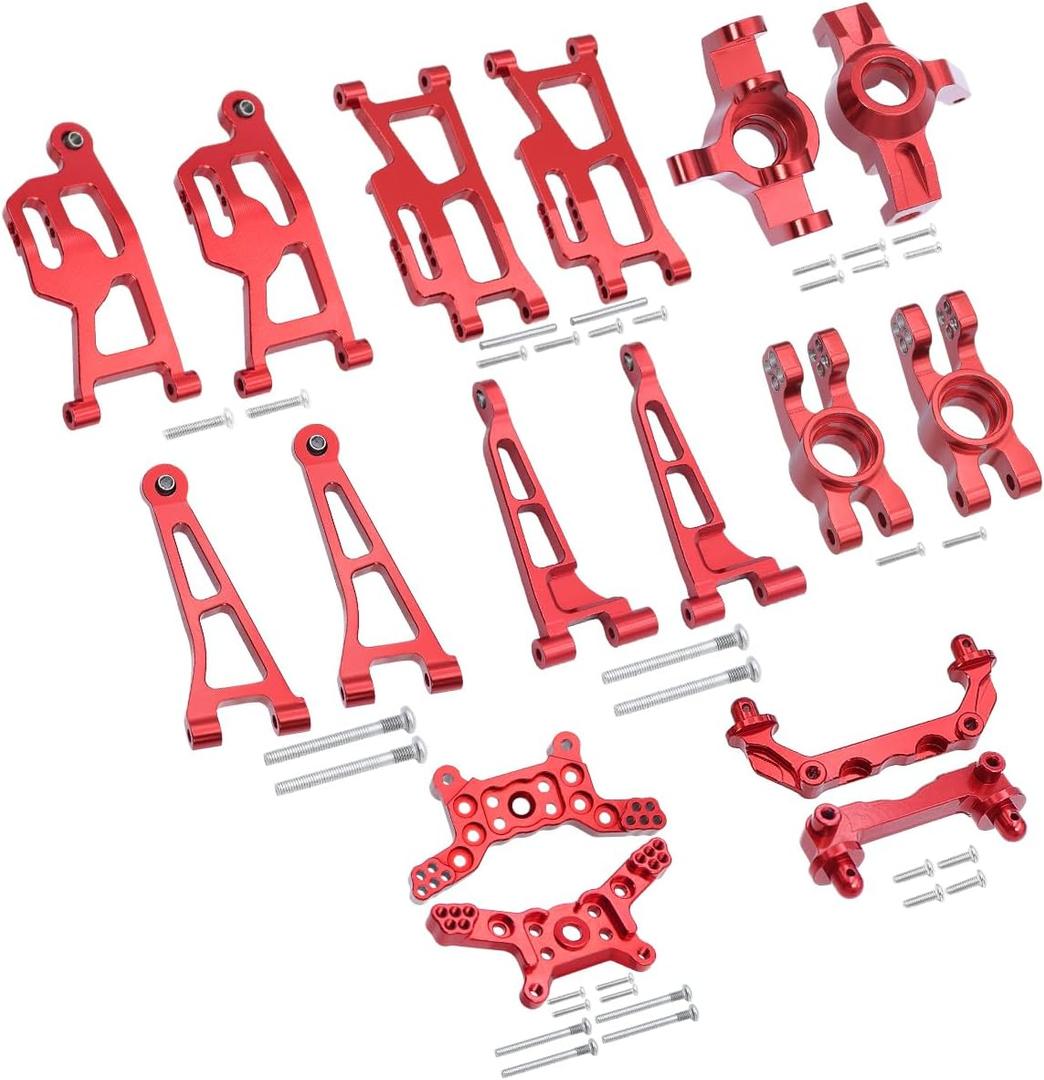 for Mjx 14210 14209 H14BM Metal RC Car Upgrade Spare Parts,8 Sets (Red, MJX 14209 14210 Parts-8 Sets)
