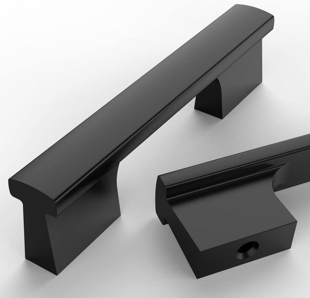 Asidrama 10 Pack 3 Inch(76mm) Matte Black Cabinet Pulls Kitchen Cabinet Handles Black Cabinet Pulls Cabinet Hardware for Cupboard Drawer