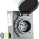 Kanayu Pre-drilled 30 Amp Generator Inlet Box, Nema L5-30p 3-Prong Locking Generator Plug, Outdoor Weatherproof Heavy Duty Power Box with LED Indicator, 125/250 Volts, 7500 Watts, Etl Listed