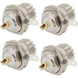 Fanbalunke SO239 Bulkhead Connector 4 Pcs PL259 Bulkhead Adapter UHF PL259 Female Nut Bulkhead Panel Mounting Straight Socket with UHF Handle Deck Clip Solder Post Coaxial Adapter Plug