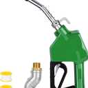 3/4" Green NPT Fuel Transfer Nozzle Kit, High Flow Auto Shut-Off Fuel Nozzle with 360 Hose Swivel, Suitable for Diesel, Gasoline, Kerosene (13/16" Spout, 3 Gear Padlock, 16 GPM)