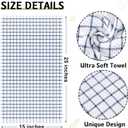 Homaxy 100% Cotton Kitchen Towels 6 Pack-15 X 25 Inches, Check Design Waffle Weave Hand Tea Towels, Super Soft and Absorbent Dish Towel for Drying Dishes, Navy Blue