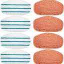 8 Pack Steam Mop Replacement Pads Compatible with PurSteam Steam Mop Cleaner 10-in-1, 4 Upgraded Ultra Cleaning Pads and 4 Microfiber Steamer Washable Reusable Pads Replacement