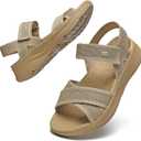 Bravover Womens Orthopedic Walking Sandals Comfortable Plantar Fasciitis Arch Support with Ultra lightweight Adjustable Strap Sandals for Summer Beach, 7.5