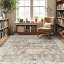 LUMI 8x10 Washable Area Rug for Living Room, Ultra Soft Traditional Vintage Rugs Non Slip with Rubber Backing, Low Profile, High Traffic, Stain Resistant Carpets, Ideal for Bedroom, Dining Room, Indoor