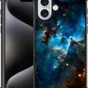 CARLOCA Compatible with iPhone 16 Case,Deep Starry Sky Nebula Blue Cases for Girls Boys,Fashion Graphic Design Shockproof Anti-Scratch Drop Protection Case for iPhone 16 Case