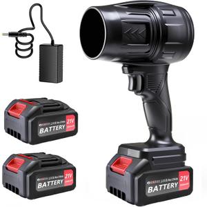 21V Cordless Leaf Blower with Batteries and Charger980000RPM,Lightweight High-Speed Air Blower for Lawn Care,Patio& Driveway to Cleaning Leaves and Dust,2.6AH Batteries