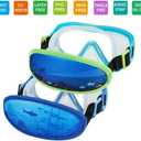 Swim Goggles Kids 6-14, Diving Mask No Tangle StrapWater Goggles Nose Cover for JR / Youth