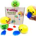 4-Pack Vomiting Puking Egg Stress Balls, Fidget Toys Slime Ball | 8-Pack Slime Squeeze Prank Sensory Toy for Teens, Adults & Kids | Family Novelty Gag Gift,Christmas Stocking Stuffers (2green+2yellow)