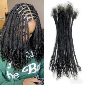 8 Inch Loc extensions Human Hair with Curly Ends 100% Real Human Hair 0.4cm Width 30 Strands per pack Full Handmade Dreadlock Extensions Can be dyed and bleached