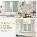YoungsTex Light Green Linen Curtains 36 Inch Length, Short Drapes Light Filtering with Rod Pocket Back Tab for Cafe Kitchen Windows Over Sink, 2 Panels, 42 X 36 Inch
