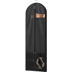 Travel Garment Bag with Zipper Pocket, Suit Bag for Suits, Dresses, Coats