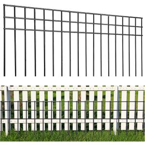 32x10-inch No Dig Animal Barrier Fence, 10 Pack Black Dig Protective Fence with 1.5 inch Spike spacing, Dog/Rabbit/Groundhog Underground Defence, for Outdoor Garden Patio
