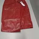 Kate Kasin Women's Faux Leather High Waist Wrap Knit Bodycon Midi Skirt for Business Casual Pencil Skirt (Medium)