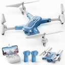 SYMA Drone with Camera 1080P HD FPV Foldable Drone for Kids and Adults, Quadcopter Toys Gifts with Optical Flow Positioning, 90Adjustable Lens, 3D Flip, One Key Function, Headless Mode (Sky blue)