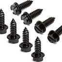 License Plate Screws,Rustproof Black License Plate Screws for Securing License Plates, Frames and Covers on Cars and Trucks -Set