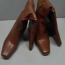 Lovee Cosee Knee High Boots for Women Square Toe Chunky Heeled Boots with Side Zipper Fashion Dress Elastic Tall Boots (7.5, Brown)