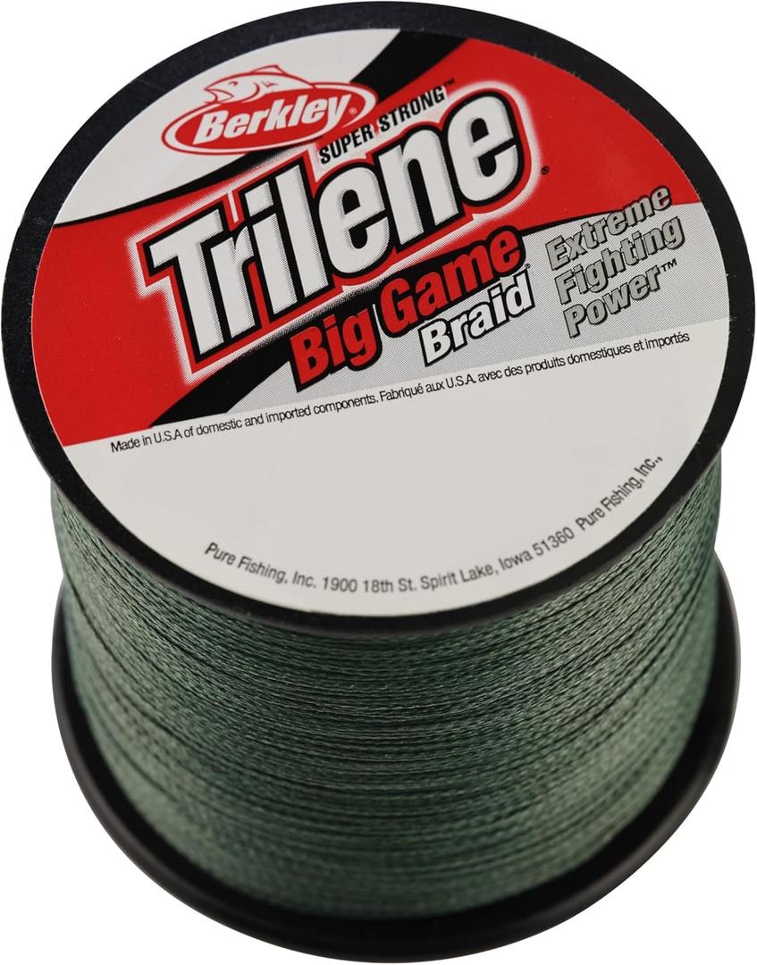 Berkley Trilene Big Game Braid Fishing Line (50lb - 328yd, Lo-Vis Green) Berkley Trilene Big Game Braid Fishing Line (50lb - 328yd, Lo-Vis Green)