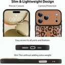 KANGHAR Compatible with iPhone 17 Pro Case Brown Leopard Print Pattern Cute Cheetah Wristband Stand Phone Cover for Women Girls Men Shockproof Slim Protective Cover 17 Pro 6.1 Inch
