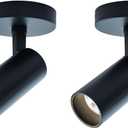 LED Ceiling Spotlight 4000K (Cool White 2Pack 12W No Dimmable,Spot Lights Black with 360 Pivoting Fixture, Adjustable Directional Indoor Spot Light,Tilt Angle Accent Lighting, 24Beam Angle