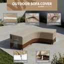 Rosefray 600D Outdoor V-Shaped Sectional Cover,Heavy Duty Anti UV Patio Sectional Sofa Cover with Air Vent, Waterproof Furniture Covers for Deck, Lawn,Backyard 90"x90" Khaki Brown