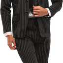 Leadtex 1920's Gangster Costume for Men,Mob Boss Costume for Men,Pinstriped Halloween Suit Include Jacket,Pants and A Tie, XL