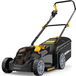 14" Cordless Lawn Mower Compatible with Dewalt 20V MAX Battery | 2-in-1 Brushless Electric Lawn Mower for Small Yards, Push Mowers with 5-Position Height Adjustment, Black (Tool Only)