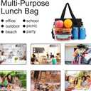 Femuar Reusable Lunch Box for Men/Women - Insulated Lunch Bag Leakproof Lunchbox for Work Office Picnic Beach - Freezable Lunch Cooler Bag with Adjustable Shoulder Strap - Black